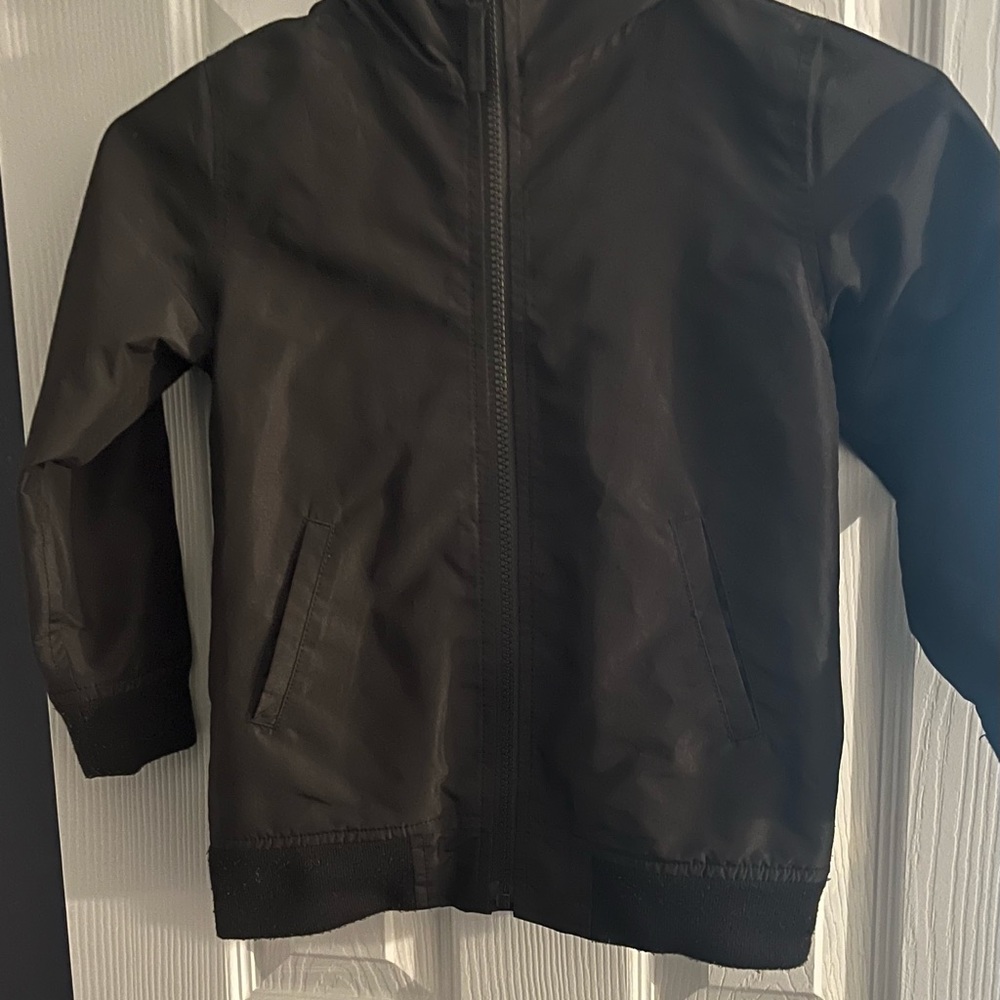 Toddler boy black windbreaker jacket